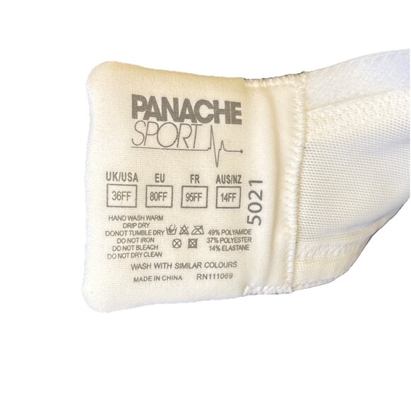 Panache 36FF Underwire Sport Bra White 5021 Full-Busted READ - Picture 5 of 7